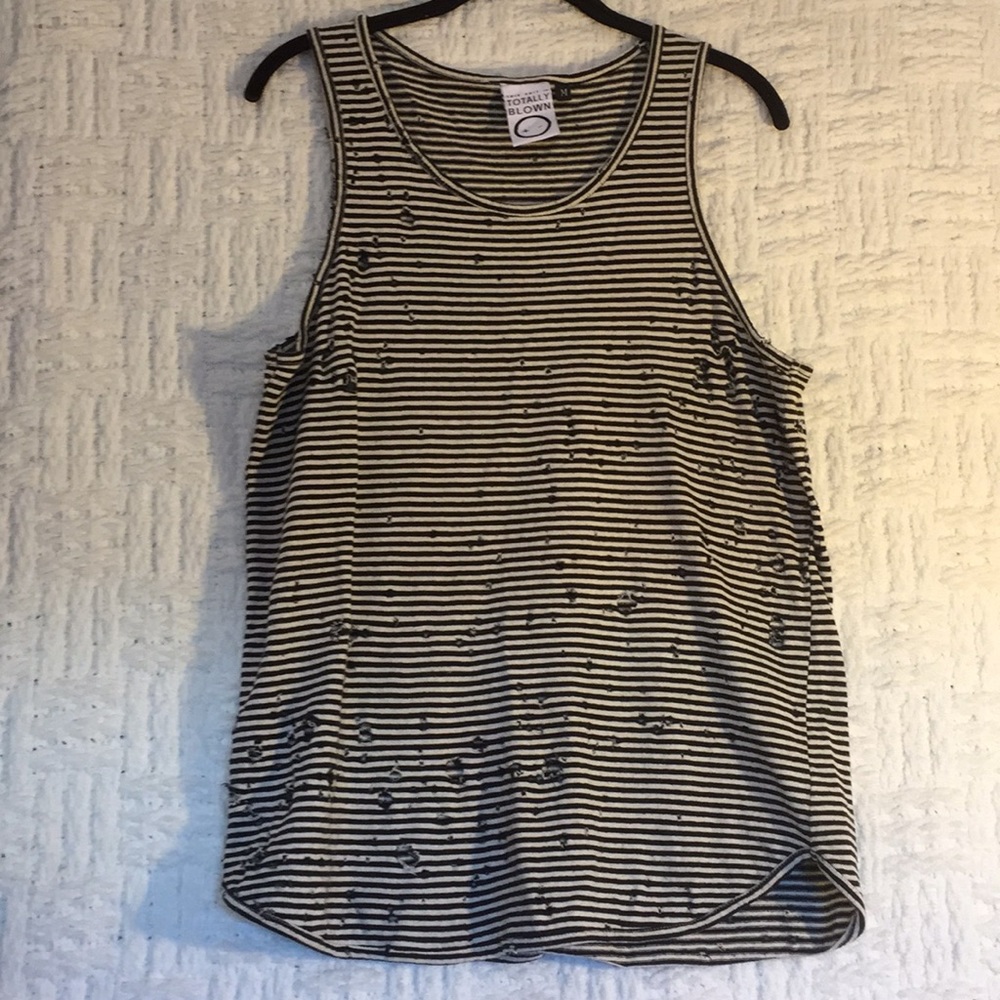 Totally Blown Striped Shotgun Tank Top  Medium
